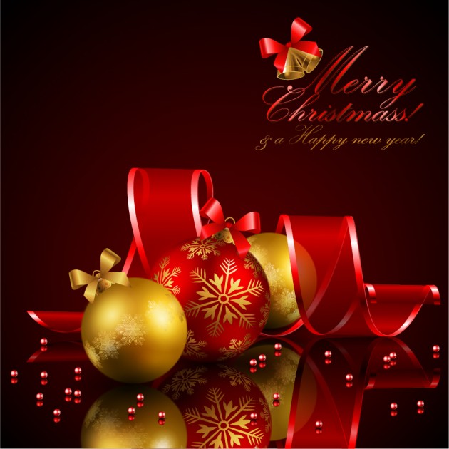 美しく輝くクリスマス ボールの背景 star studded christmas ball background イラスト素材5