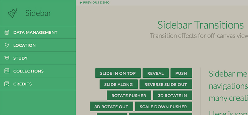 Sidebar Transitions